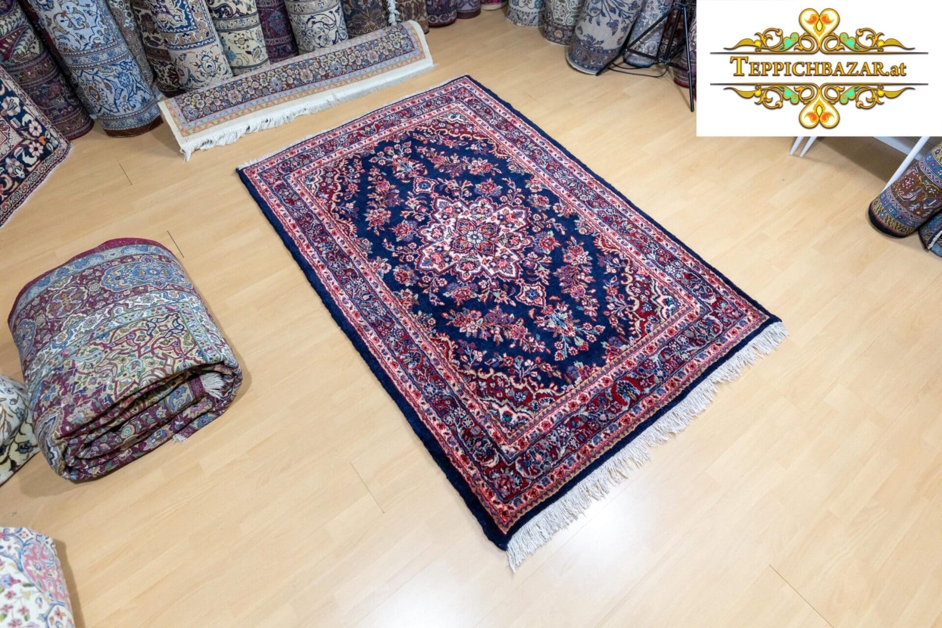 ca. 200x135cm Sarough Farahan Handgeknüpfter Perserteppich Unikat Seltene Farben W1(#304)