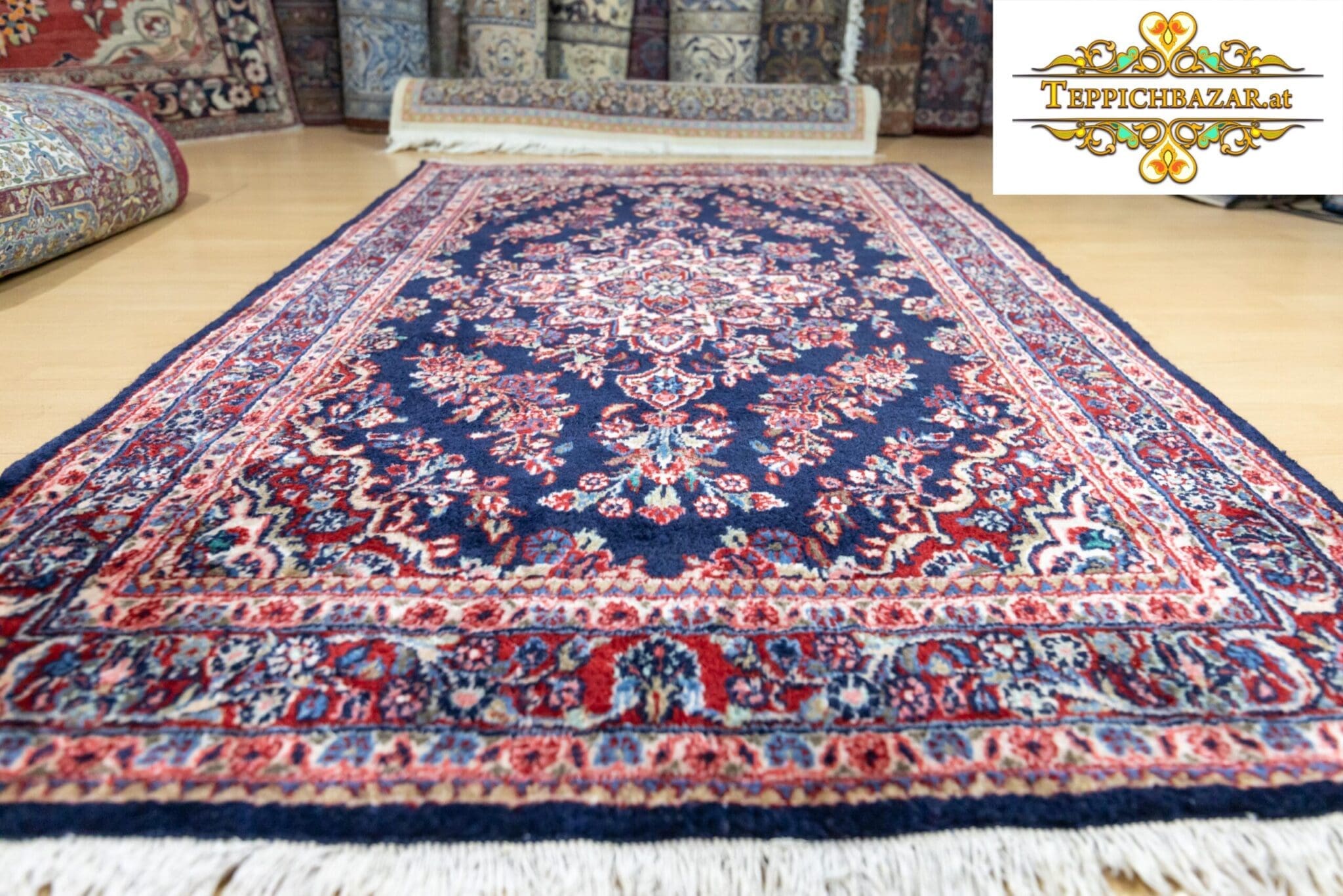 ca. 200x135cm Sarough Farahan Handgeknüpfter Perserteppich Unikat Seltene Farben W1(#304)