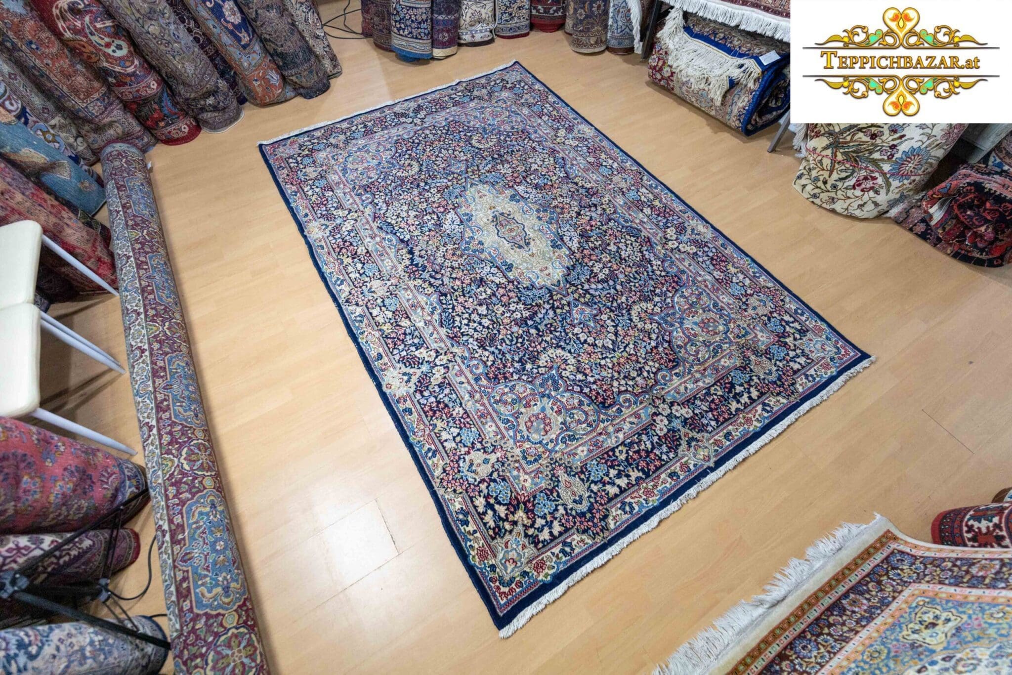(Verkauft) W1(#318) 267x180cm Handgeknüpfter Kirman Perserteppich Floral UNIKAT