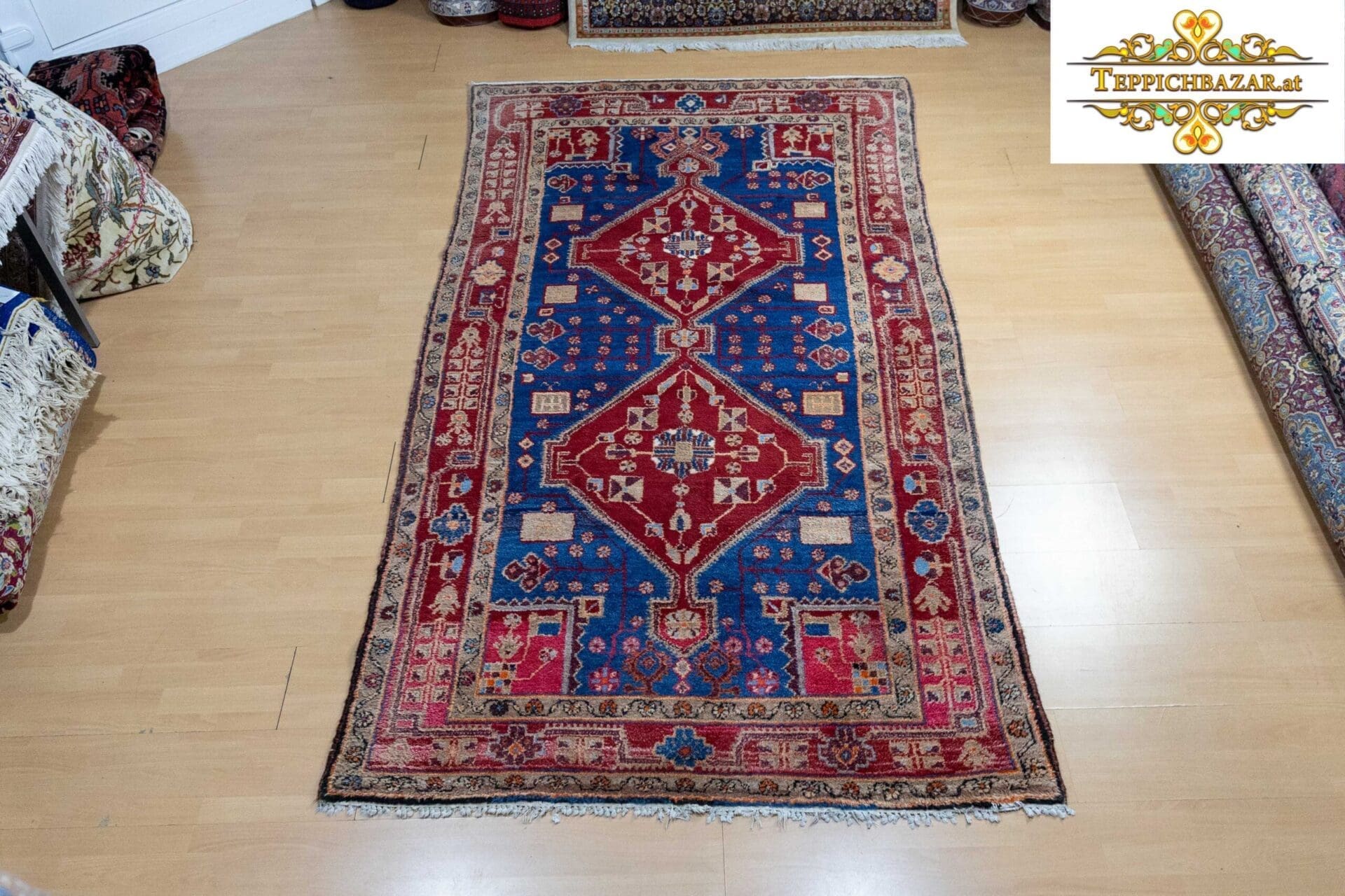 (Verkauft) W1(#319) 260x140cm Handgeknüpfter Hamedan Perserteppich Naturfarben