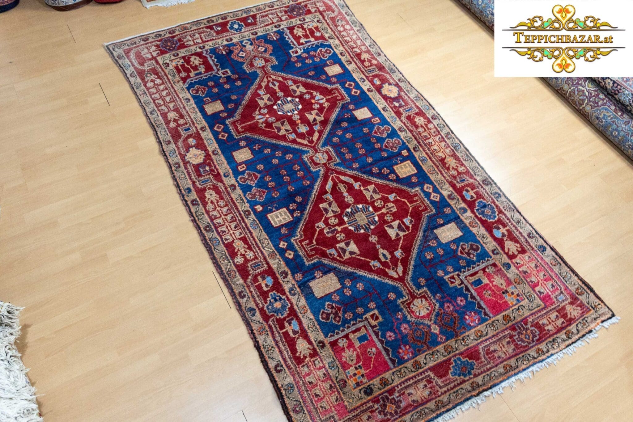 (Verkauft) W1(#319) 260x140cm Handgeknüpfter Hamedan Perserteppich Naturfarben