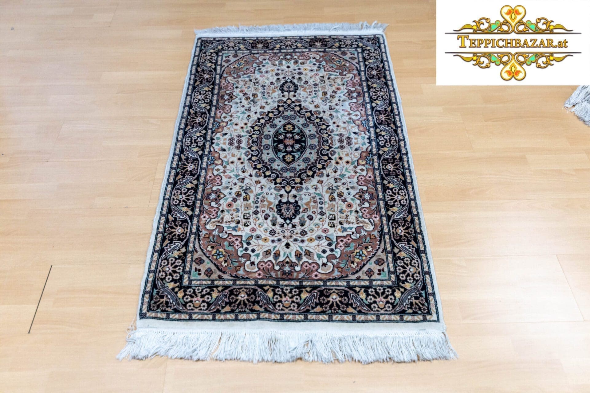 (Verkauft) W1(#271) 127×78cm Handgeknüpfter Kaschmir Perserteppich
