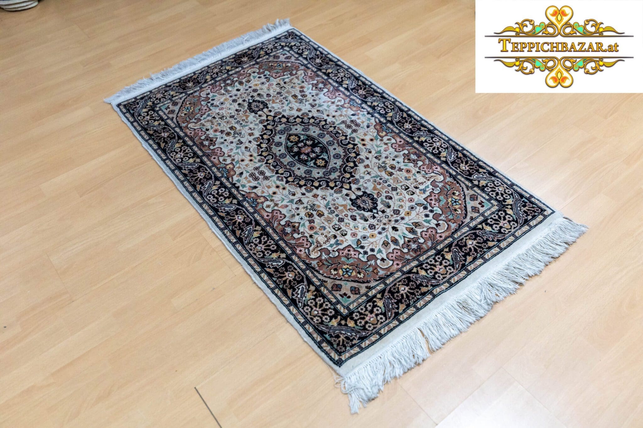 (Verkauft) W1(#271) 127×78cm Handgeknüpfter Kaschmir Perserteppich