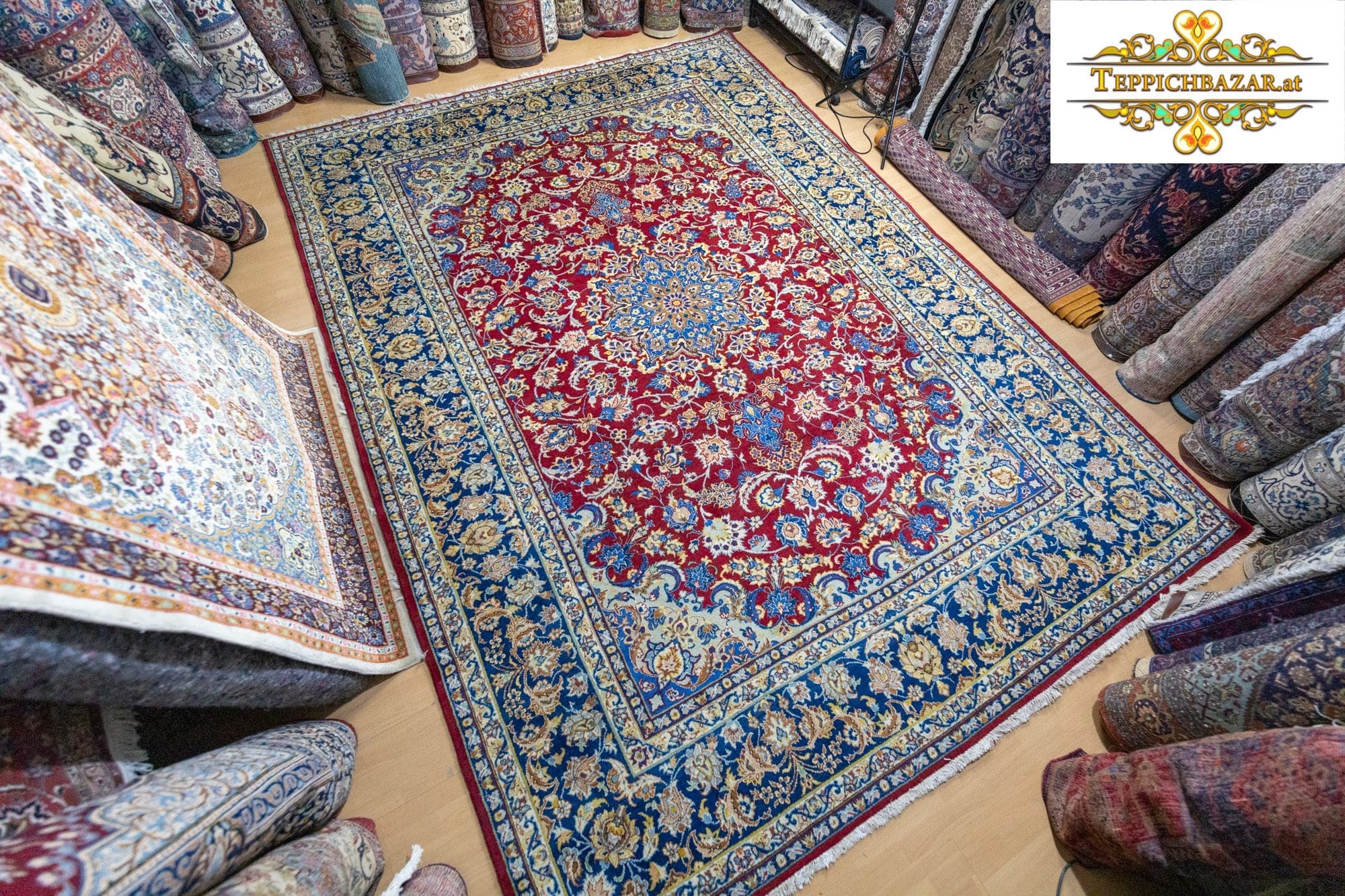 (Verkauft) W1(#327) 364×266cm Handgeknüpfter Kashan Perserteppich