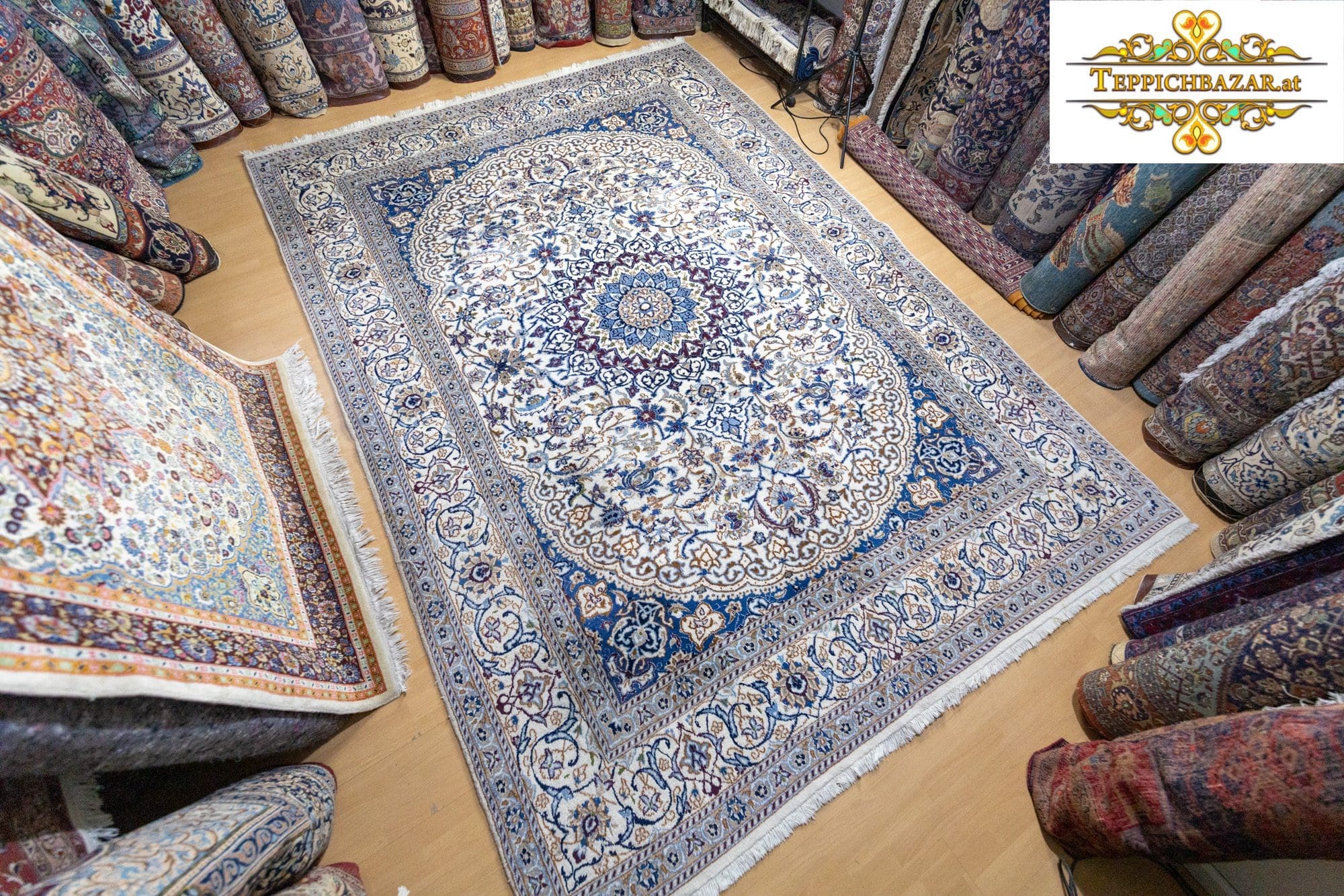 (Verkauft) W1(#328) 350×246cm Handgeknüpfter Nain 12la Perserteppich