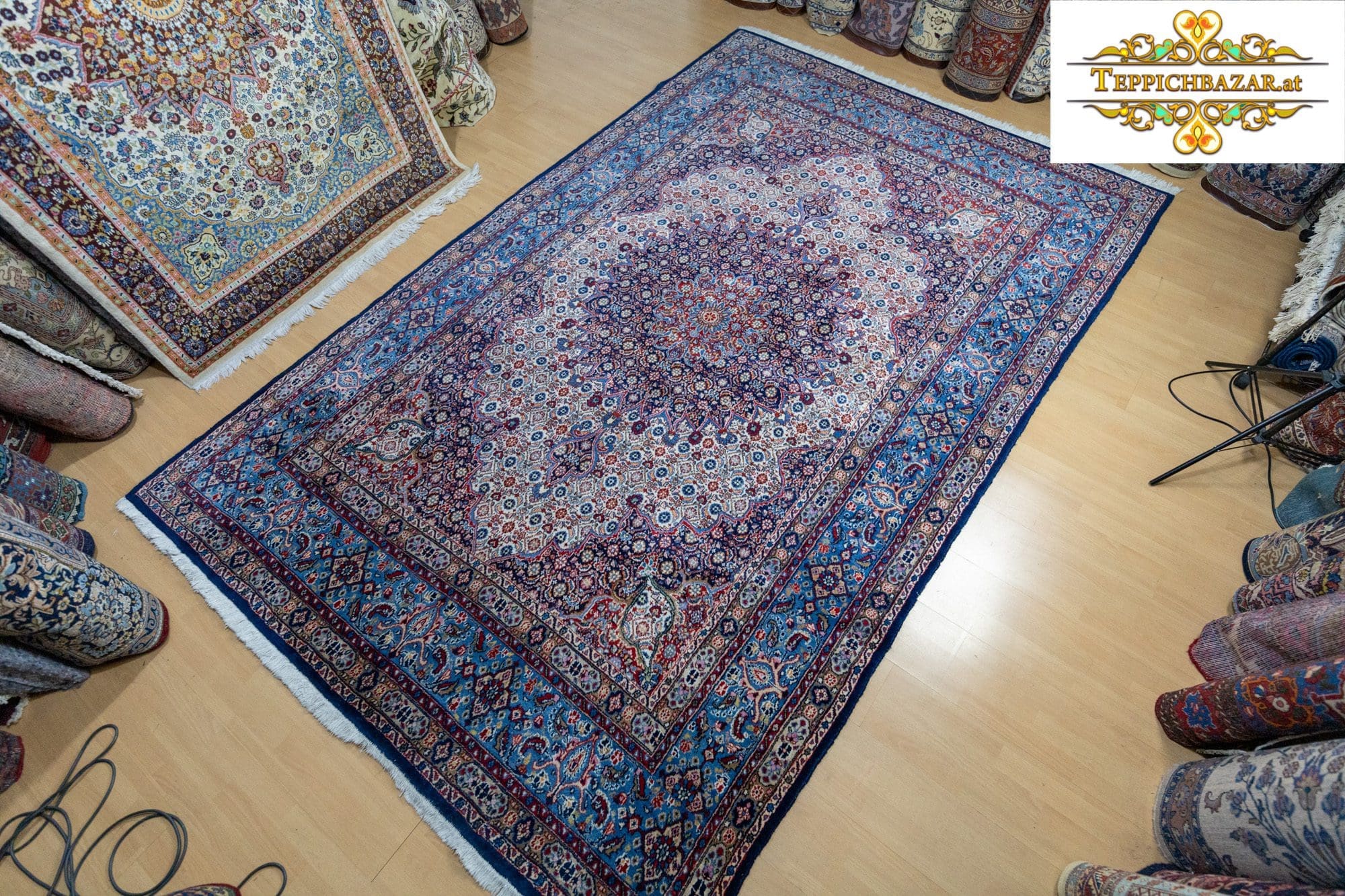 W1(#342) 335×210cm Handgeknüpfter Moud Perserteppich 300000/Qm