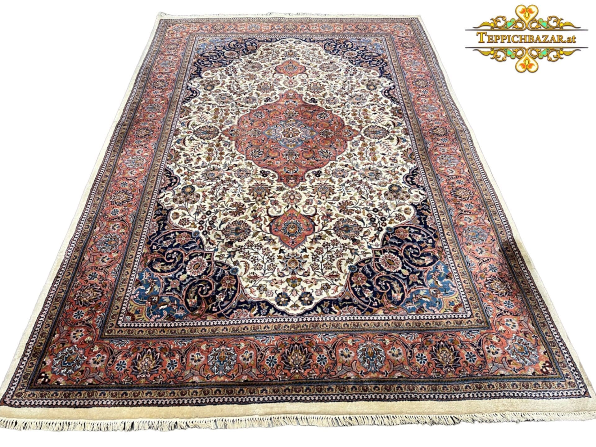 290×195cm Handgeknüpft Indo Ghoum Perserteppich ca. 360000/Qm W1(#344)