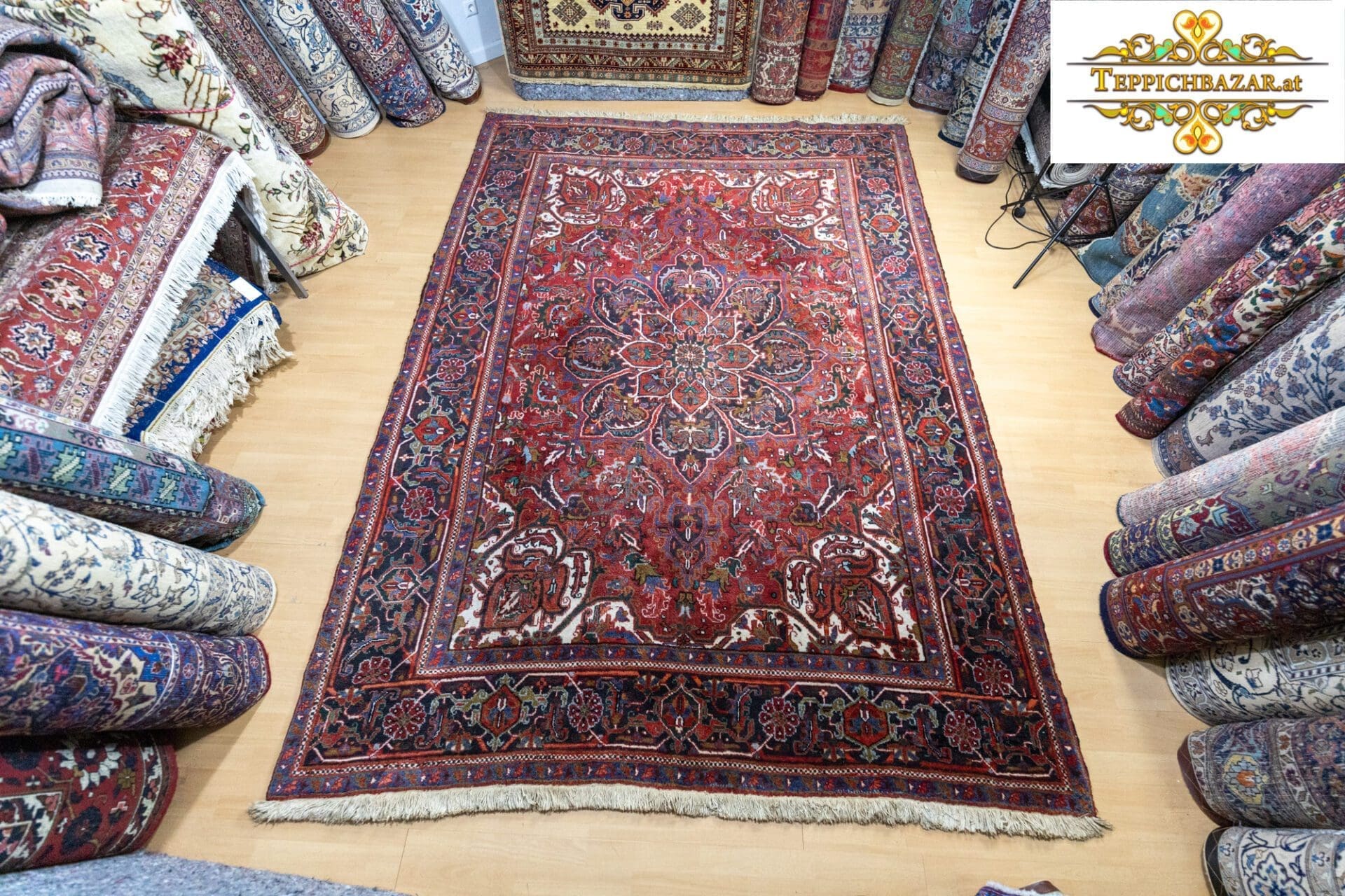 (Verkauft) W1(#349) 328×235cm ORIGINAL Handgeknüpfter Heriz Perserteppich Unikat