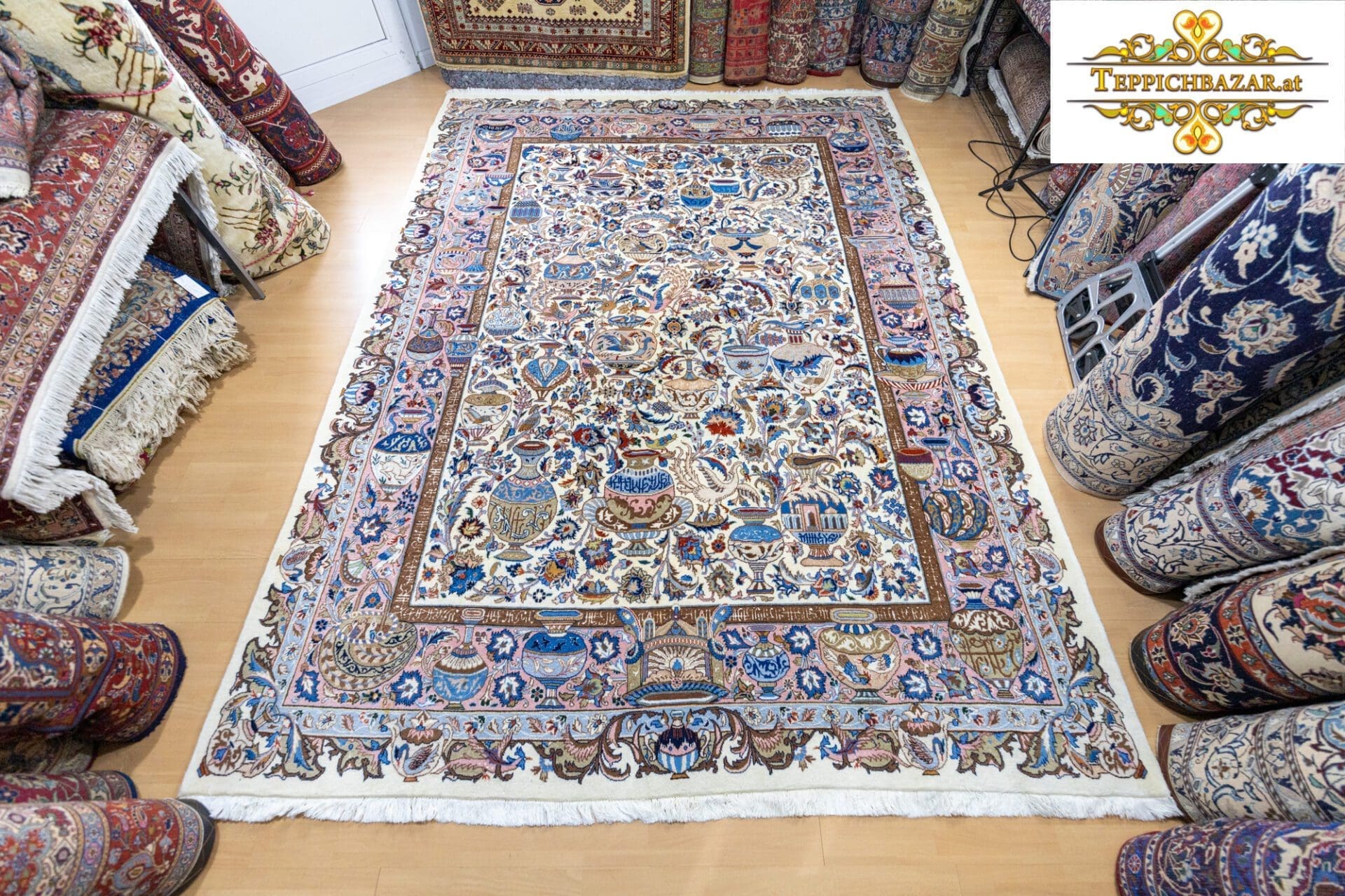(Verkauft) W1(#353) NEU ca. 340x250cm Handgeknüpfter echter Kashmar Perserteppich Kaschmar Kaschan