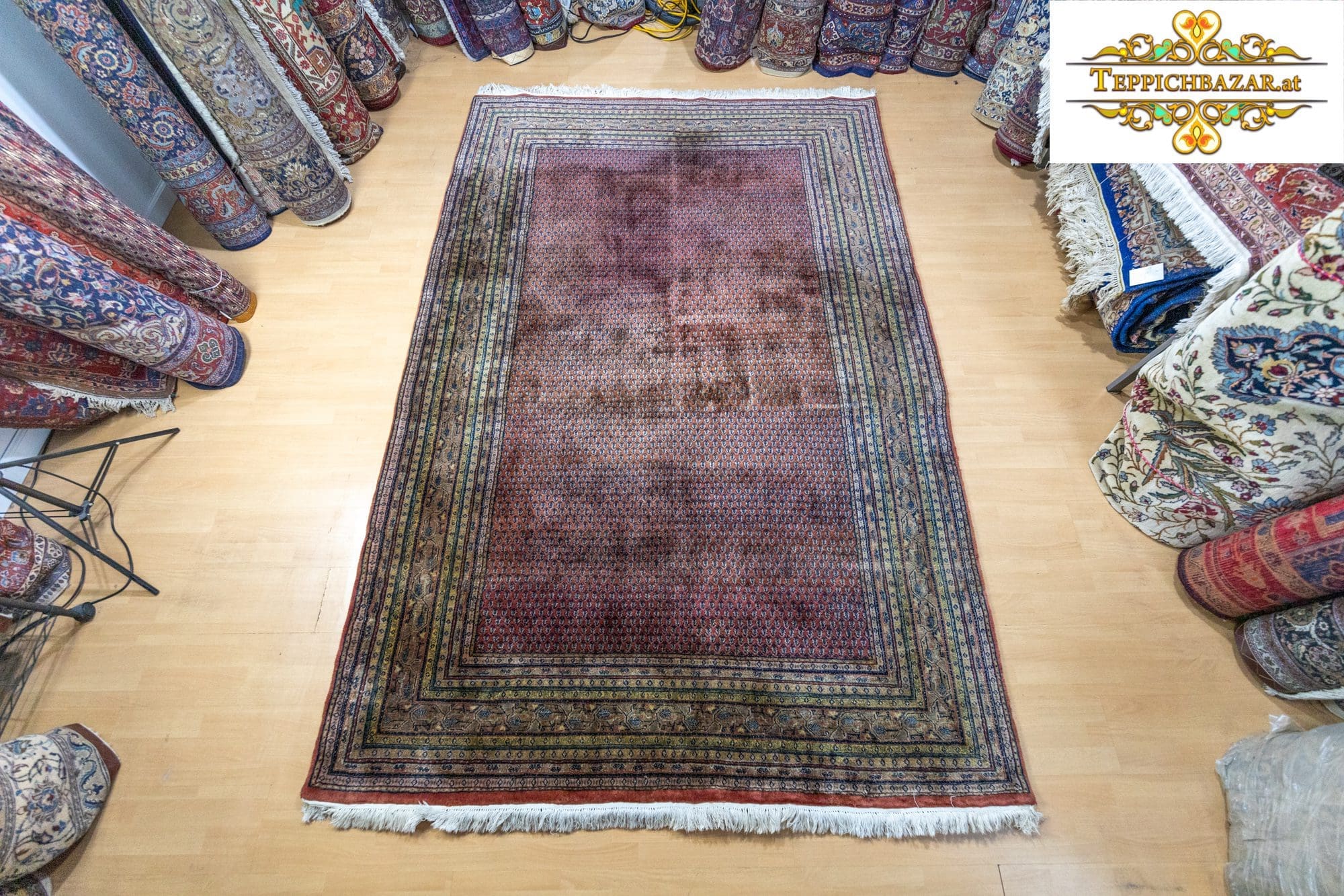 295x195cm Handgeknüpfter INDO Sarough MIR Orientteppich W1(#371)
