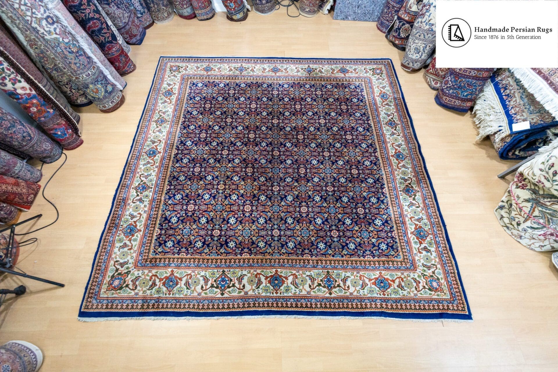 (Verkauft) W1(#374) ca. 238x238cm Handgeknüpfter Orienteppich Moud Perserteppich