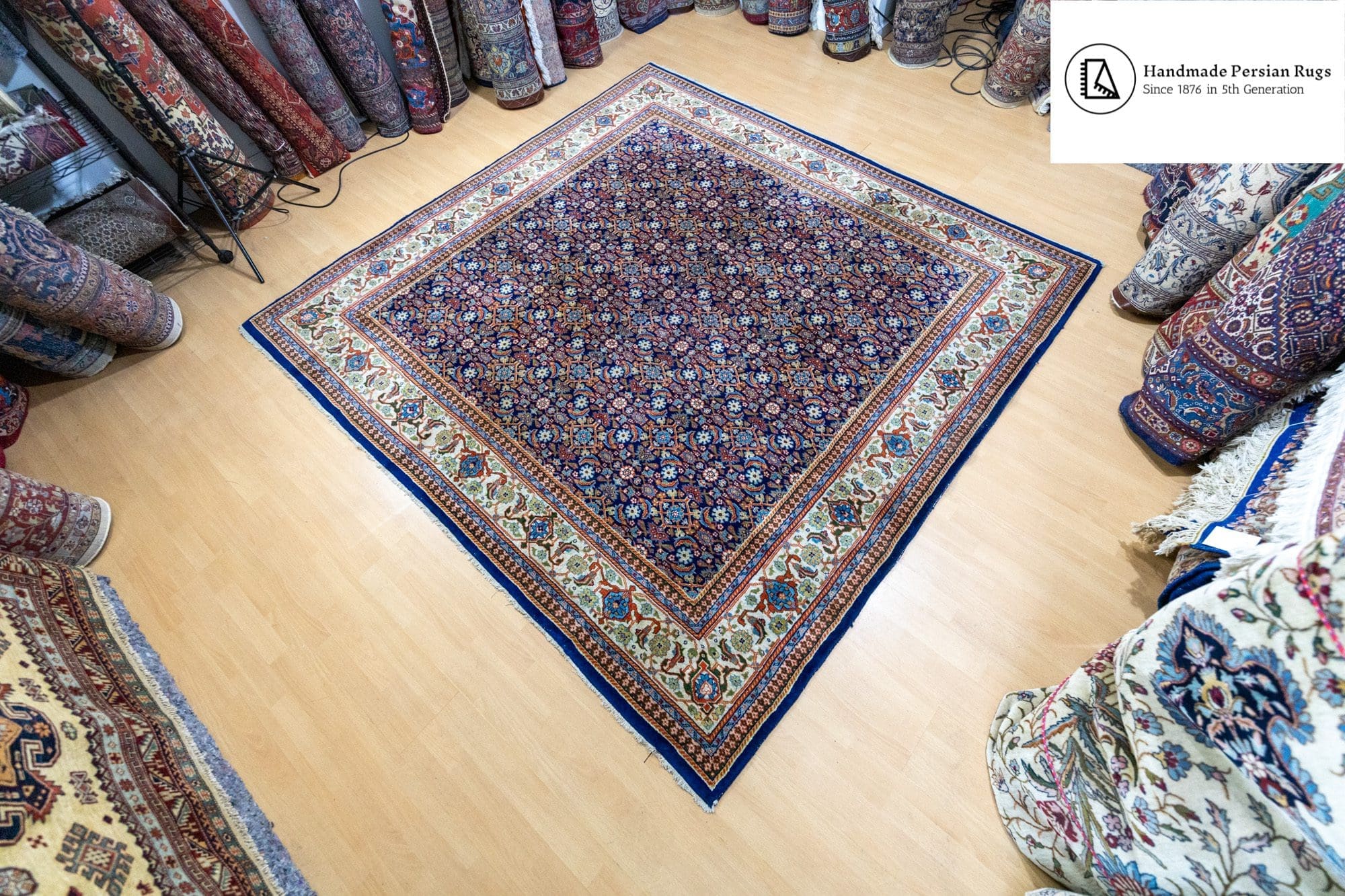 (Verkauft) W1(#374) ca. 238x238cm Handgeknüpfter Orienteppich Moud Perserteppich