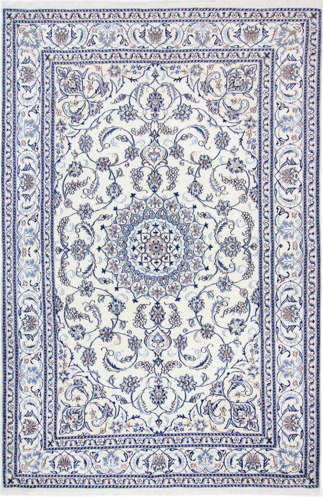 Originaler Nain Kashmari Perserteppich - Neuer Teppich 298 cm x 200 cm in hervorragendem Zustand