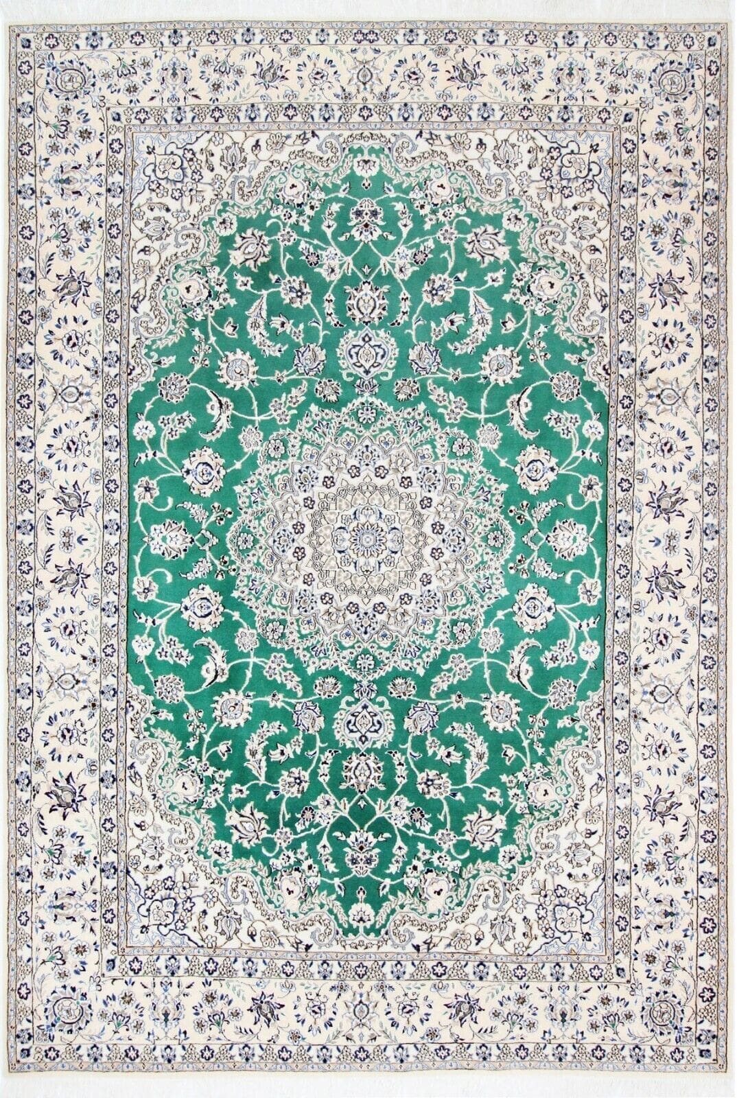 Handgeknüpfter Nain 9La Orientteppich aus Seide, 297 x 203 cm, Perserteppich