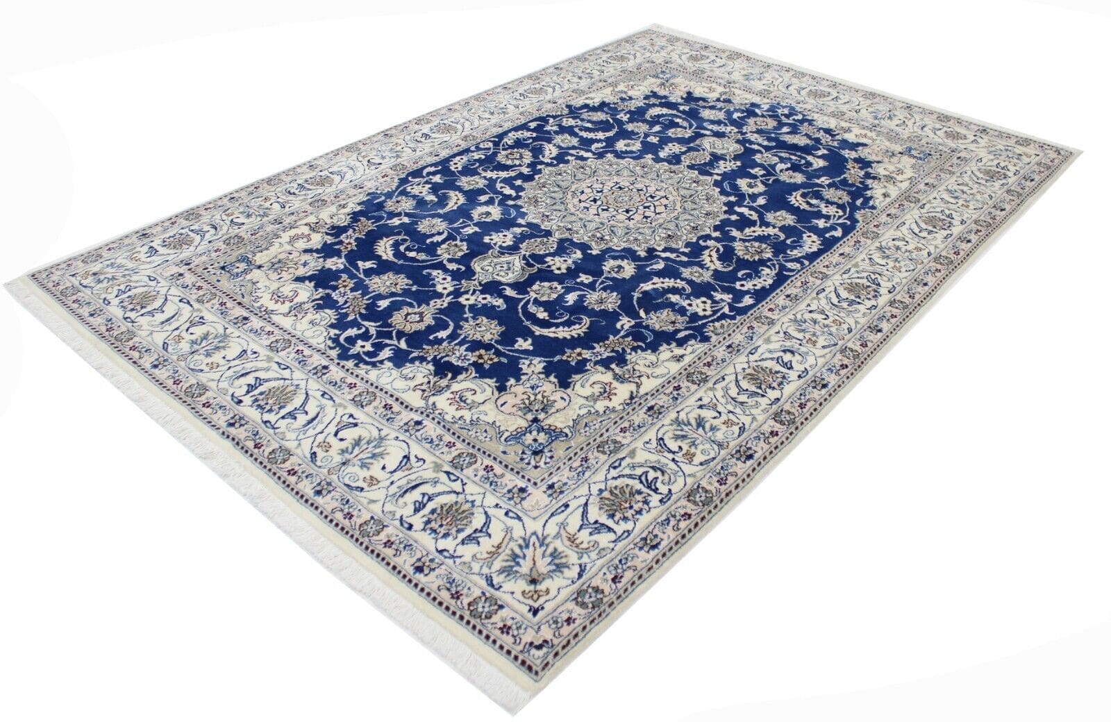 Originaler Perserteppich Nain Kashmari - Neuer Teppich in den Maßen 296 cm x 197 cm, hervorragender Zustand