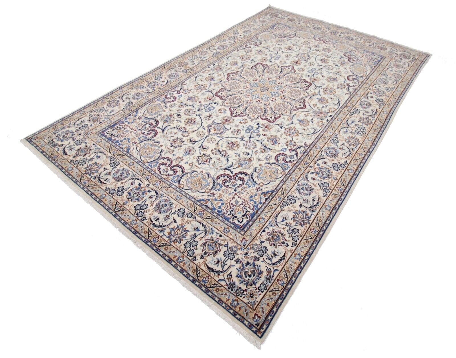 Handgeknüpfter Nain 9La Orientteppich aus Seide, 313 x 203 cm, Perserteppich