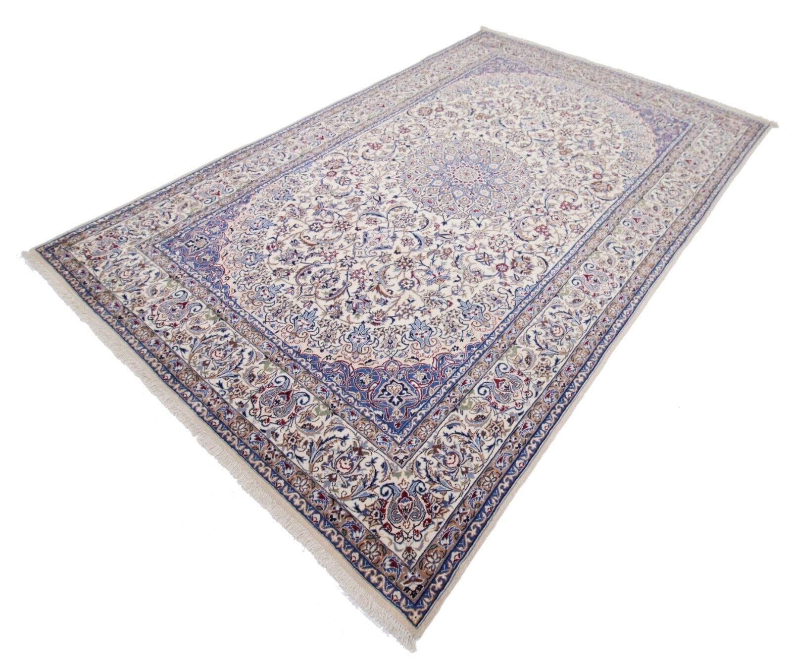 Handgeknüpfter Nain 9La Orientteppich mit Seide, 301 x 200 cm, Perserteppich