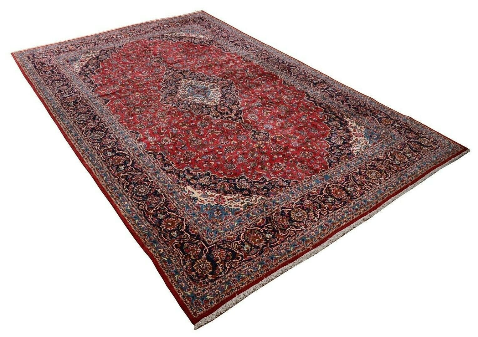 Kashan 527 x 345 cm Handgeknüpfter Orientteppich in Übergröße, Perser-Design, Rot, Neu