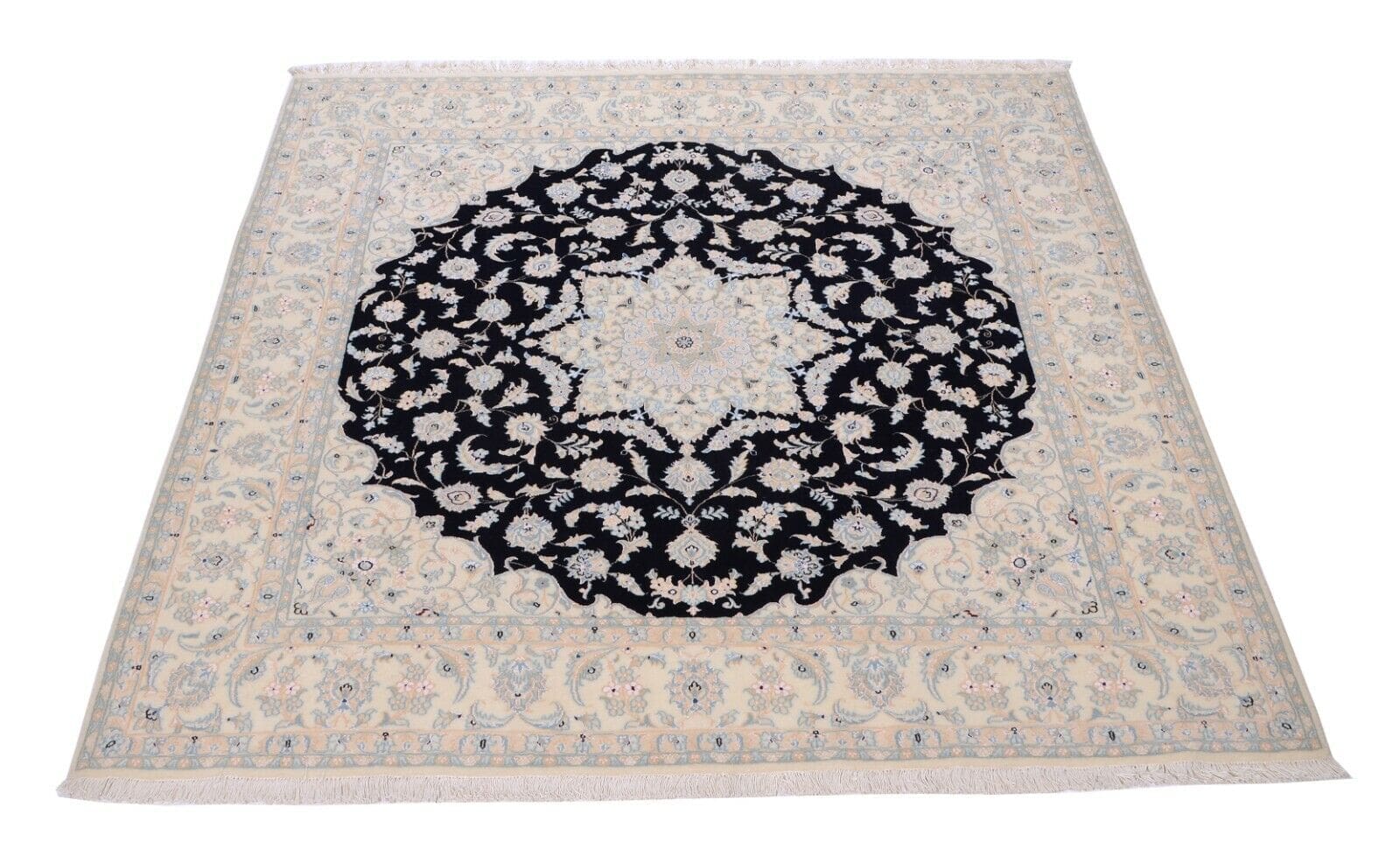 Nain 9 La 202 x 200 cm Handgeknüpfter Perserteppich Sherkat, Quadratisch, Blau, Neu