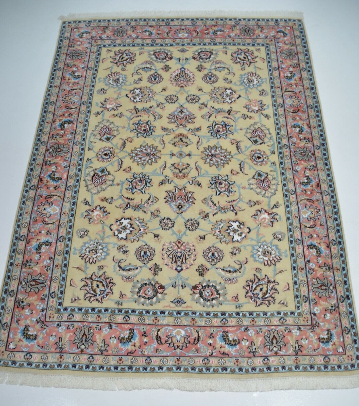 Handgeknüpfter Mashad Teppich aus Wolle mit Seidenanteil, ca. 287 x 197 cm