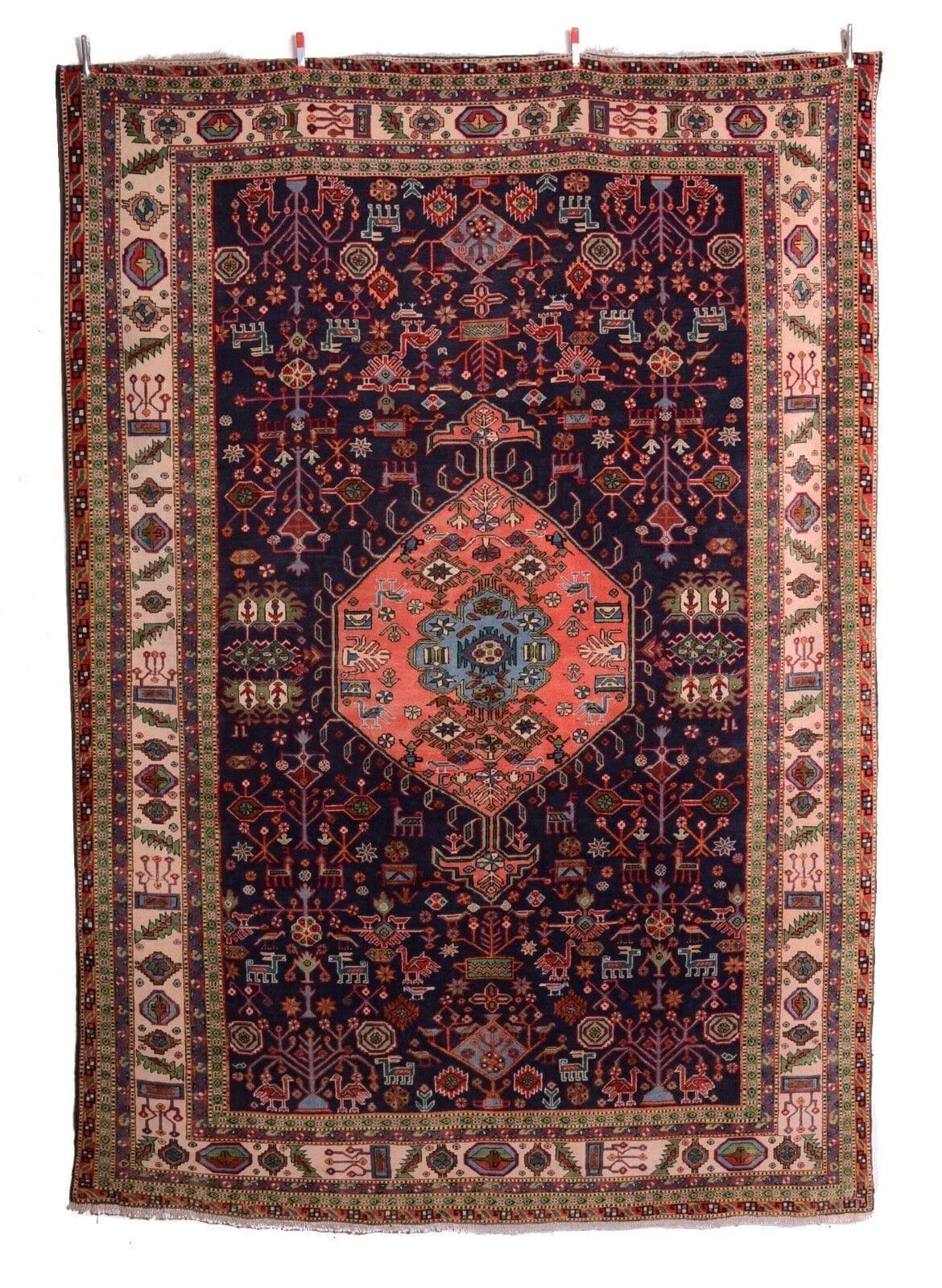 Handgeknüpfter Orientteppich Meshgin alt, 310 x 217 cm, mit Medaillon, Perserteppich