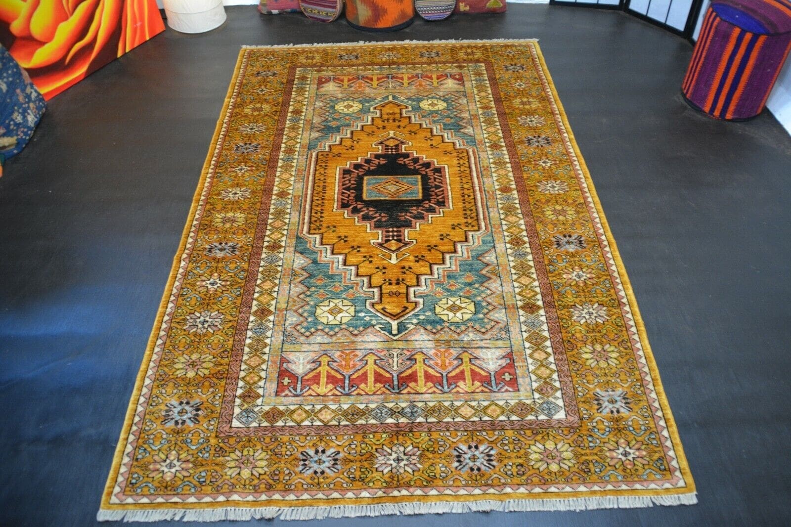 Handgeknüpfter Ziegler Teppich aus Pakistan, Wolle, ca. 247 x 162 cm