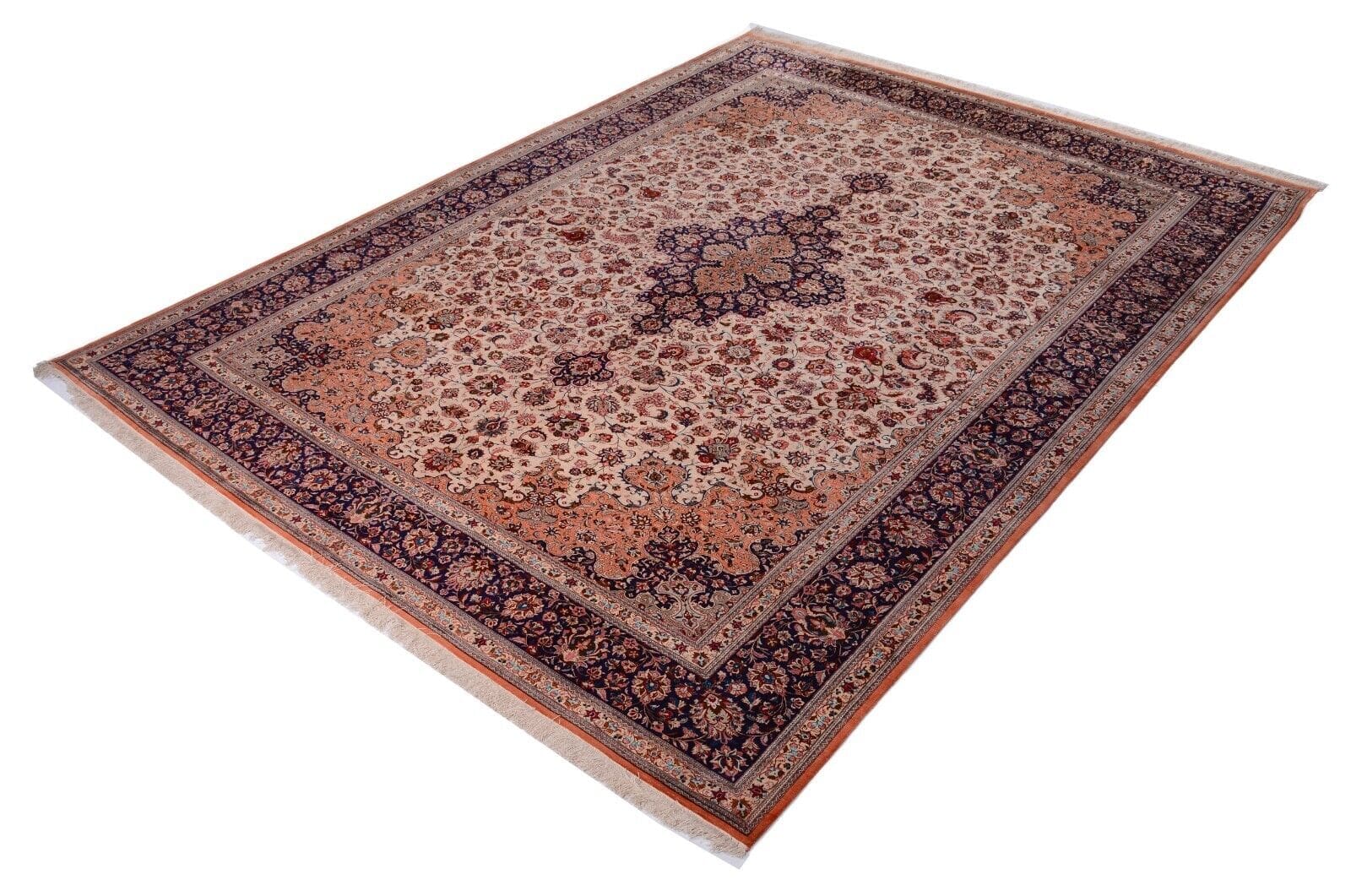 Ghom Seidenteppich 396x296 cm - Handgeknüpfter Orientteppich aus natürlicher Seide, neu H1