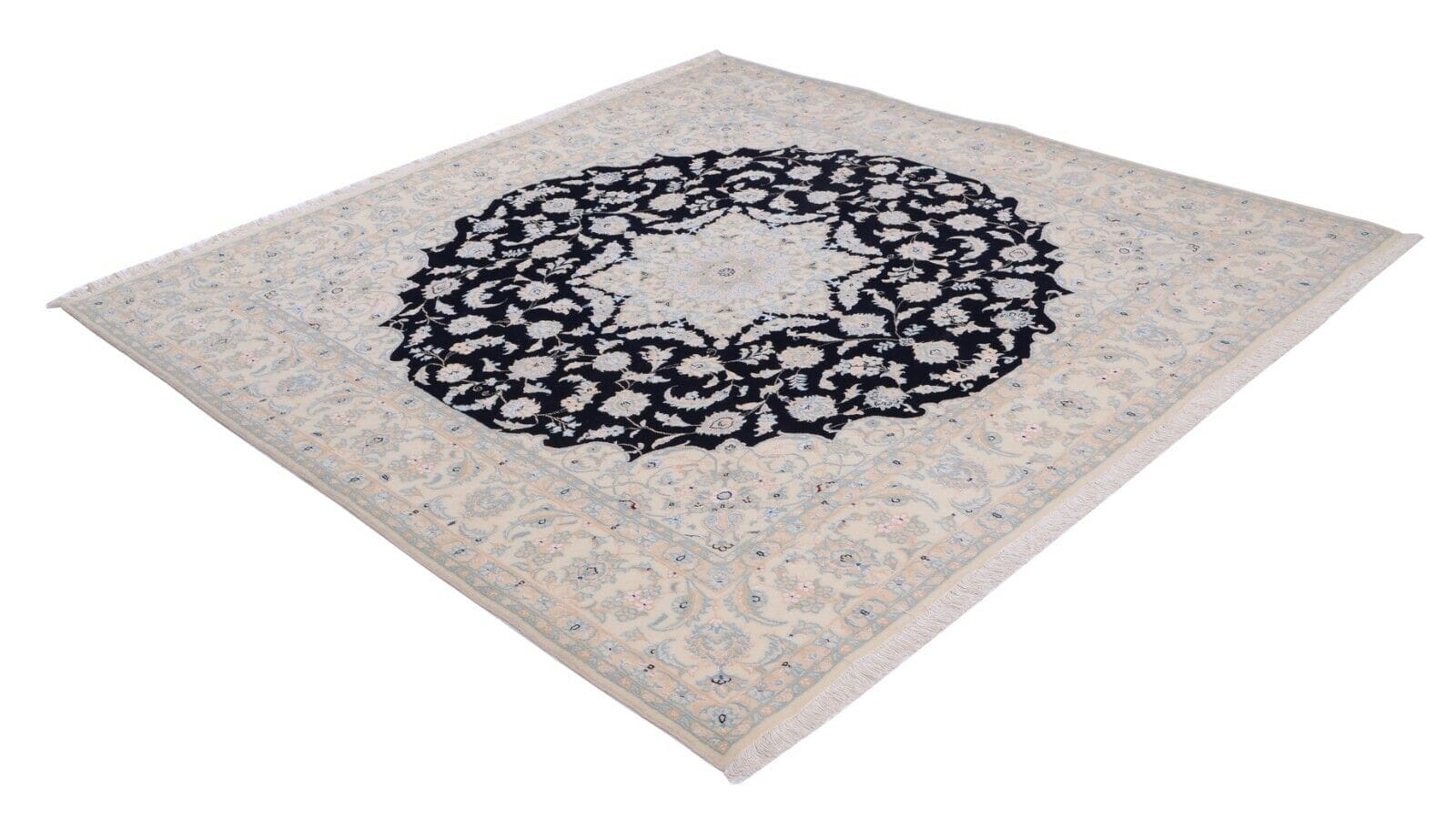 Nain 9 La 202 x 200 cm Handgeknüpfter Perserteppich Sherkat, Quadratisch, Blau, Neu