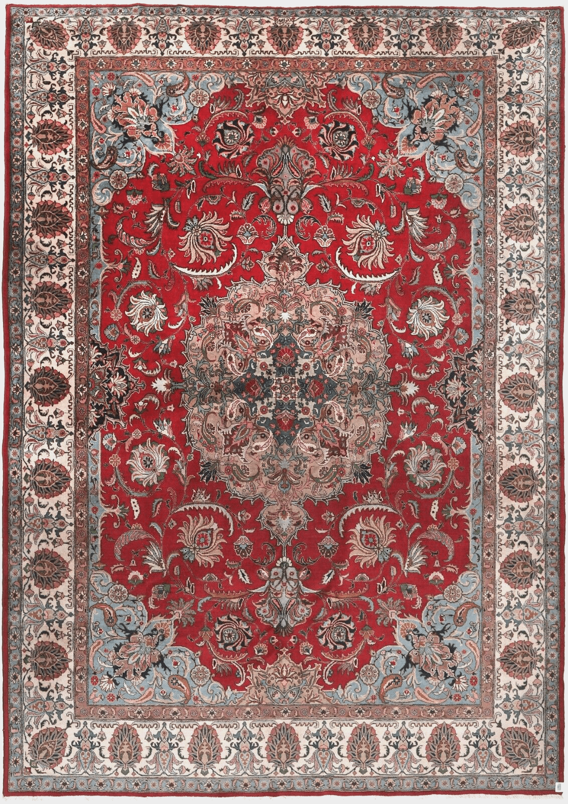 Originaler Täbriz Perserteppich 435 x 300 cm im orientalischen Stil, rechteckig, rot