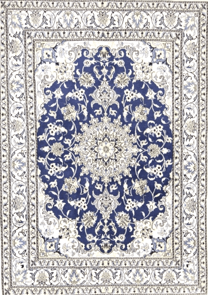 Eleganter Orientteppich super Nain 215x153 cm | Ca. 300.000 Knoten/m² | Handgeknüpft | Perserteppich