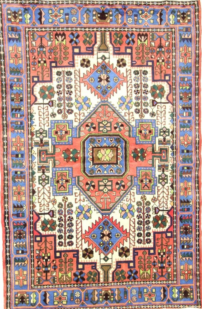 Wunderschöner handgeknüpfter Perserteppich Nahavand 205x135 cm | 100.000 Knoten/m² | 100% Schurwolle | NEU