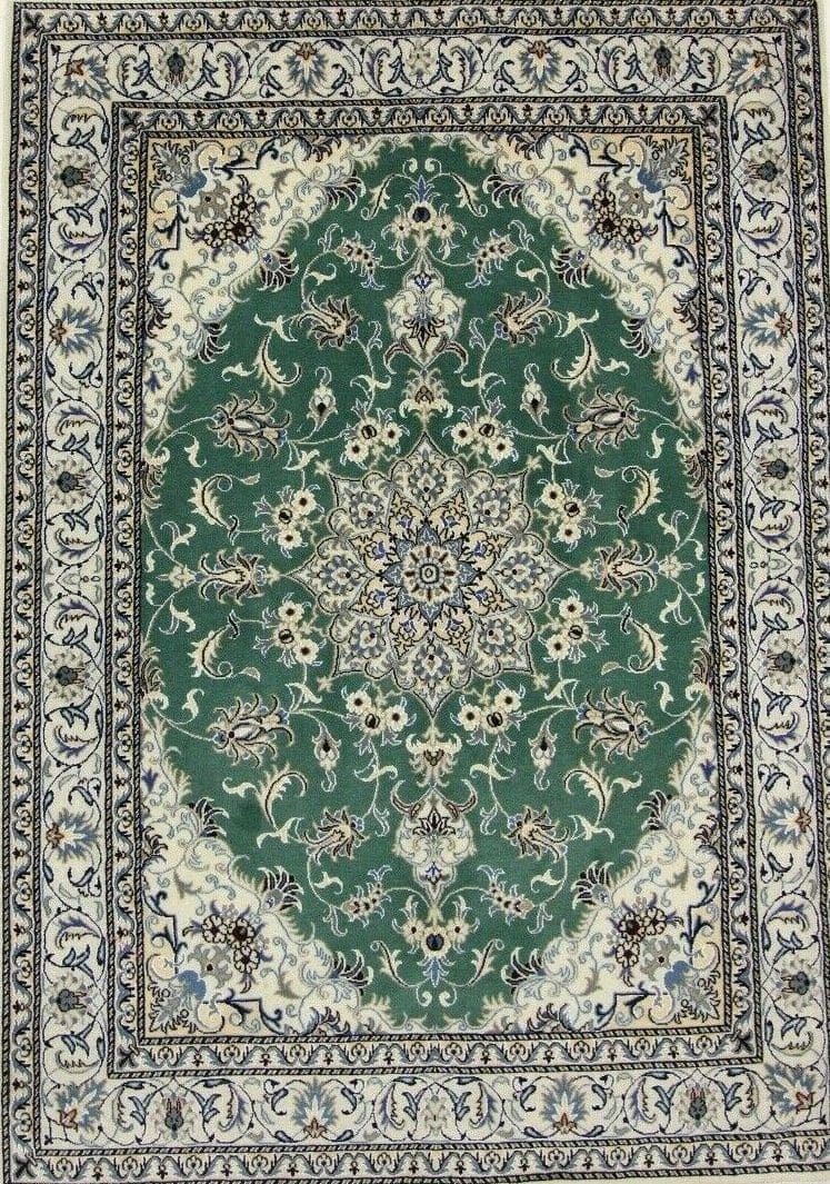 Wunderschöner Orientteppich Super Nain 237 x 168 cm - 300.000 Knoten/m² - 90% Schurwolle, 10% Seide - Handgeknüpft - Perserteppich