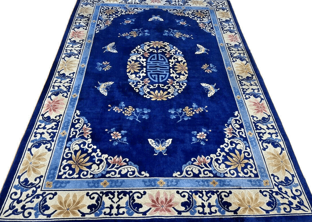 Dekorativer China Peking Teppich 300x200 cm – Kunstvoll handgeknüpft, feine Qualität, wunderschön & dekorativ – handgeknüpfter Perserteppich