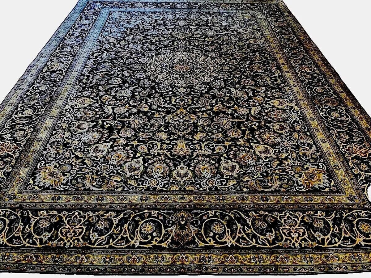 Heller Keshan Perserteppich 382x287 cm – Handgeknüpft, Beste Qualität, Traditioneller Orientteppich