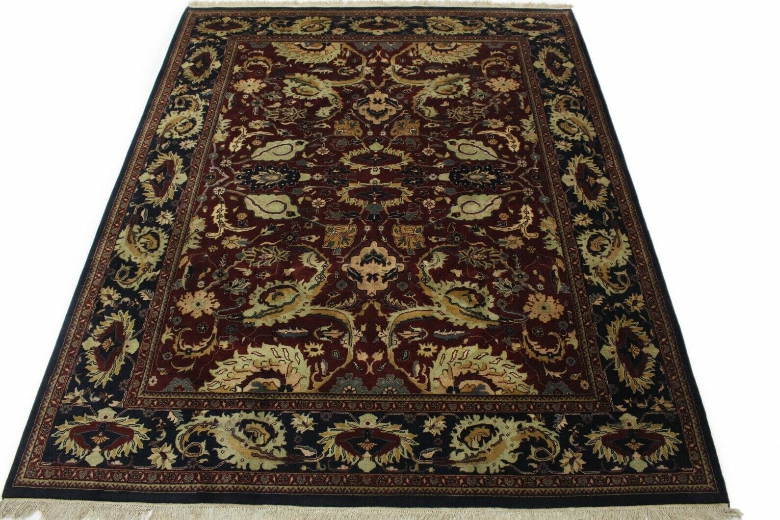 Klassischer Orientteppich Ziegler 300x240 cm – Handgeknüpft, florales Design, breite Bordüre, 30-50 Jahre alt – Perserteppich