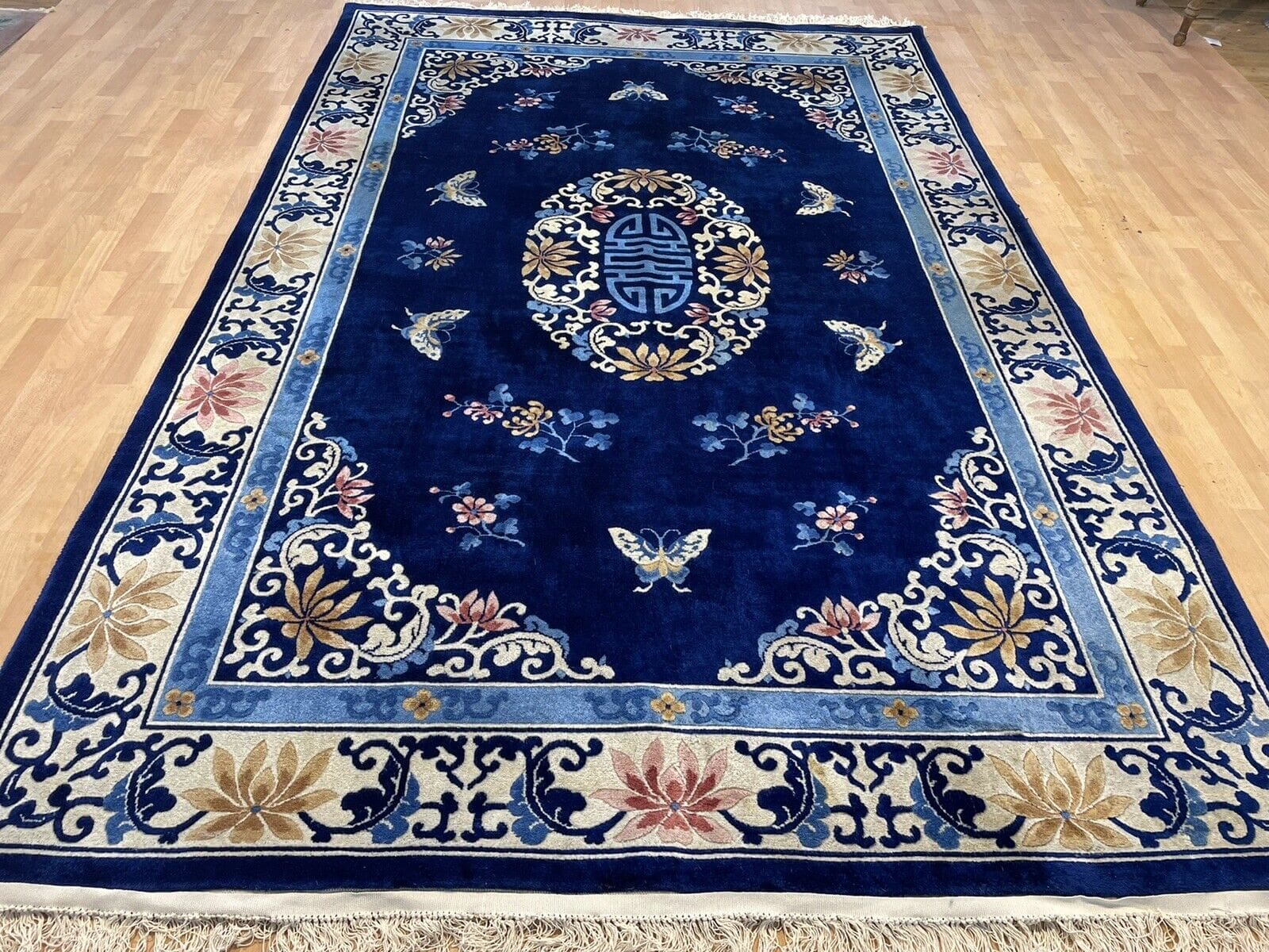 Dekorativer China Peking Teppich 300x200 cm – Kunstvoll handgeknüpft, feine Qualität, wunderschön & dekorativ – handgeknüpfter Perserteppich