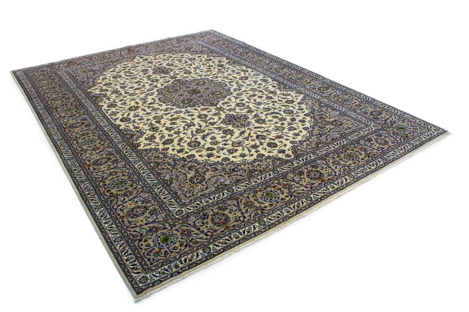 Klassischer Orientteppich Kashan Hell 390x300 cm - 320.000 Knoten/m² - Handgeknüpft - Perserteppich
