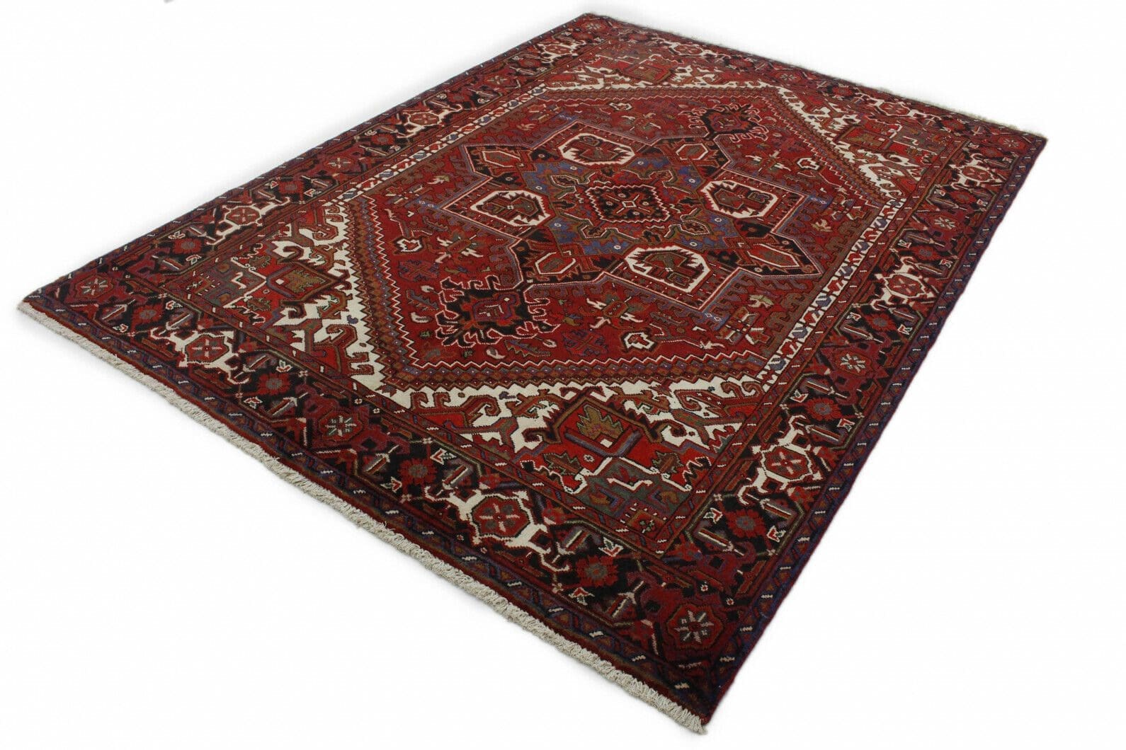 Klassischer Orientteppich Azerbajan Rot 290x210 cm – Geometrisches Muster, 30-50 Jahre alt, handgeknüpft