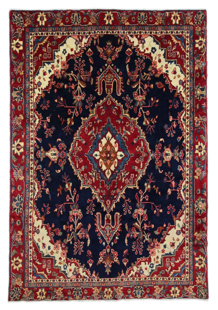 Hamadan Teppich 281 x 194 cm - 120.000 Knoten/m² - Handgeknüpft, Perserteppich