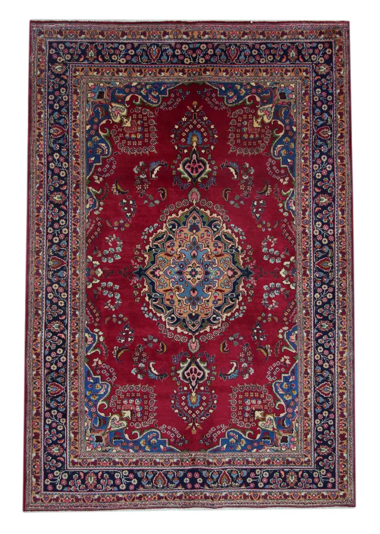 Maschhad Perserteppich 293 x 198 cm | Knotendichte: 200.000 Knoten/m² | Florales Muster | Handgeknüpft