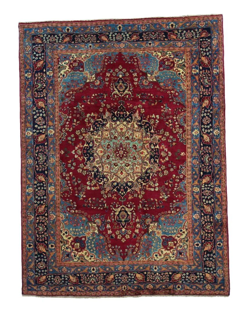 Maschhad Perserteppich 275 x 205 cm - 200.000 Knoten/m² - Florales Muster, Handgeknüpft
