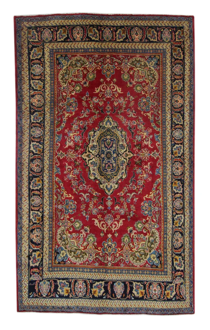 Maschhad Perserteppich 292 x 175 cm - 200.000 Knoten/m² - Florales Muster, handgeknüpft