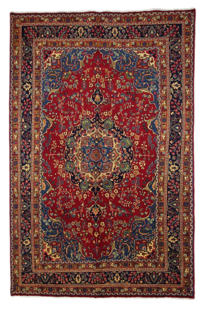 Maschhad Perserteppich 300 x 196 cm – 200.000 Knoten/m² – Florales Muster – handgeknüpft