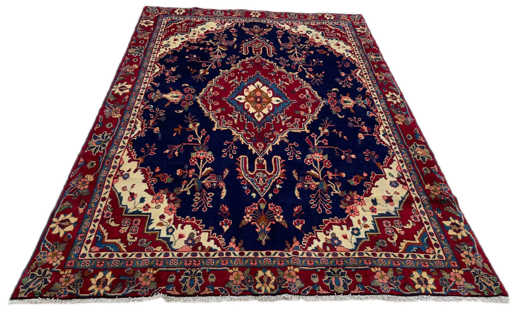 Hamadan Teppich 281 x 194 cm - 120.000 Knoten/m² - Handgeknüpft, Perserteppich