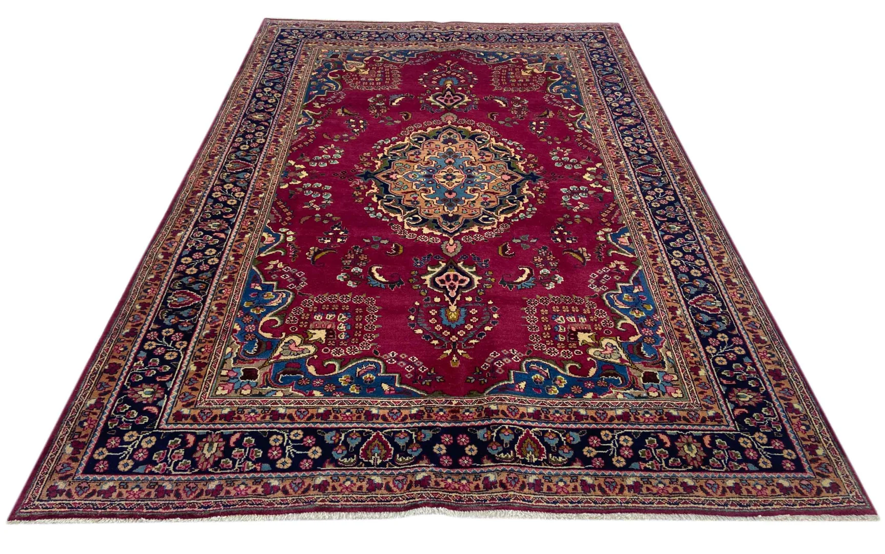 Maschhad Perserteppich 293 x 198 cm | Knotendichte: 200.000 Knoten/m² | Florales Muster | Handgeknüpft