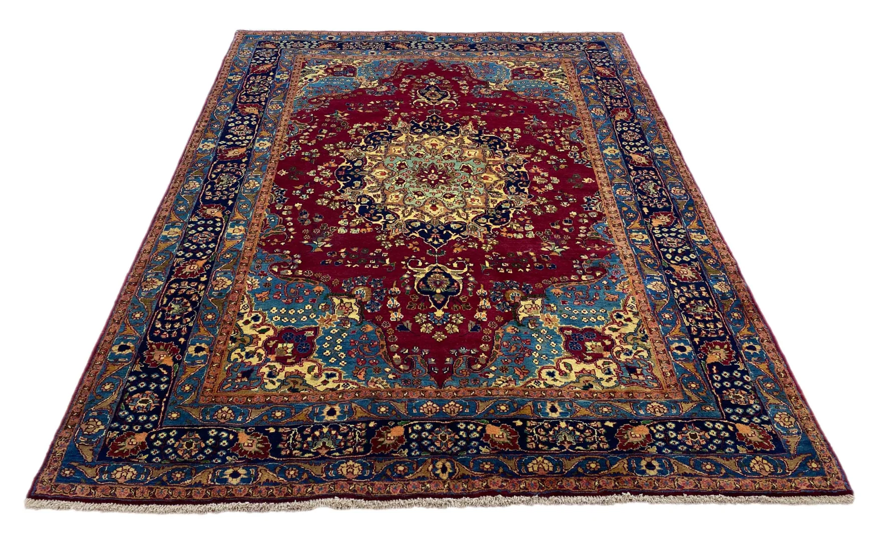 Maschhad Perserteppich 275 x 205 cm - 200.000 Knoten/m² - Florales Muster, Handgeknüpft