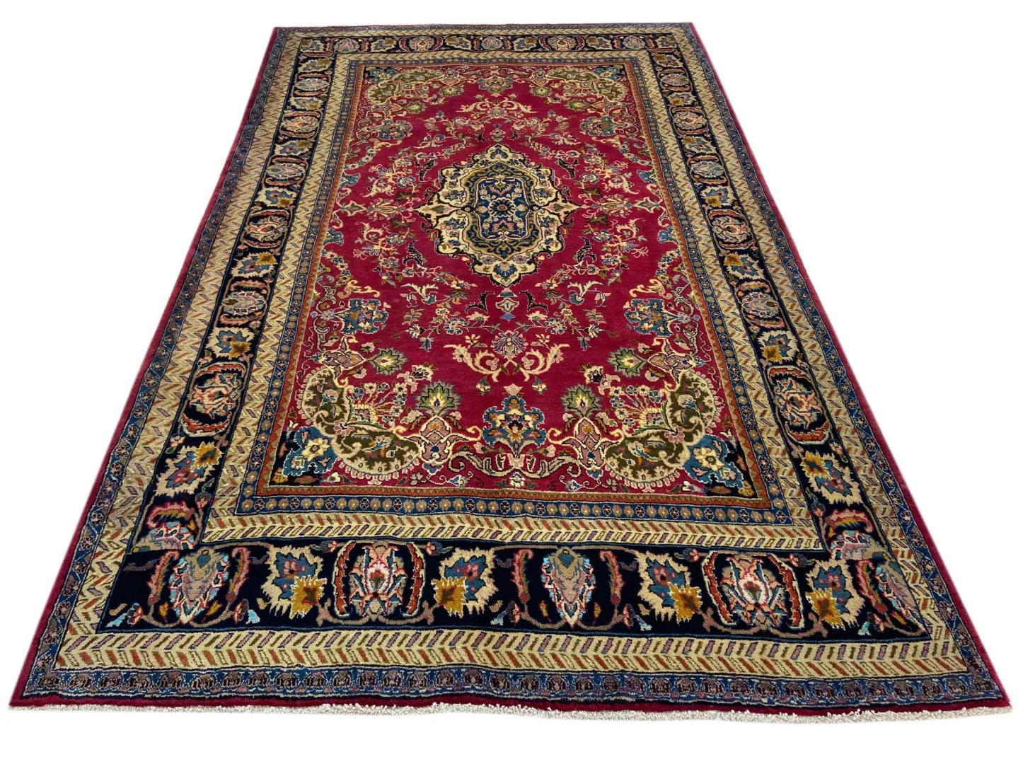 Maschhad Perserteppich 292 x 175 cm - 200.000 Knoten/m² - Florales Muster, handgeknüpft
