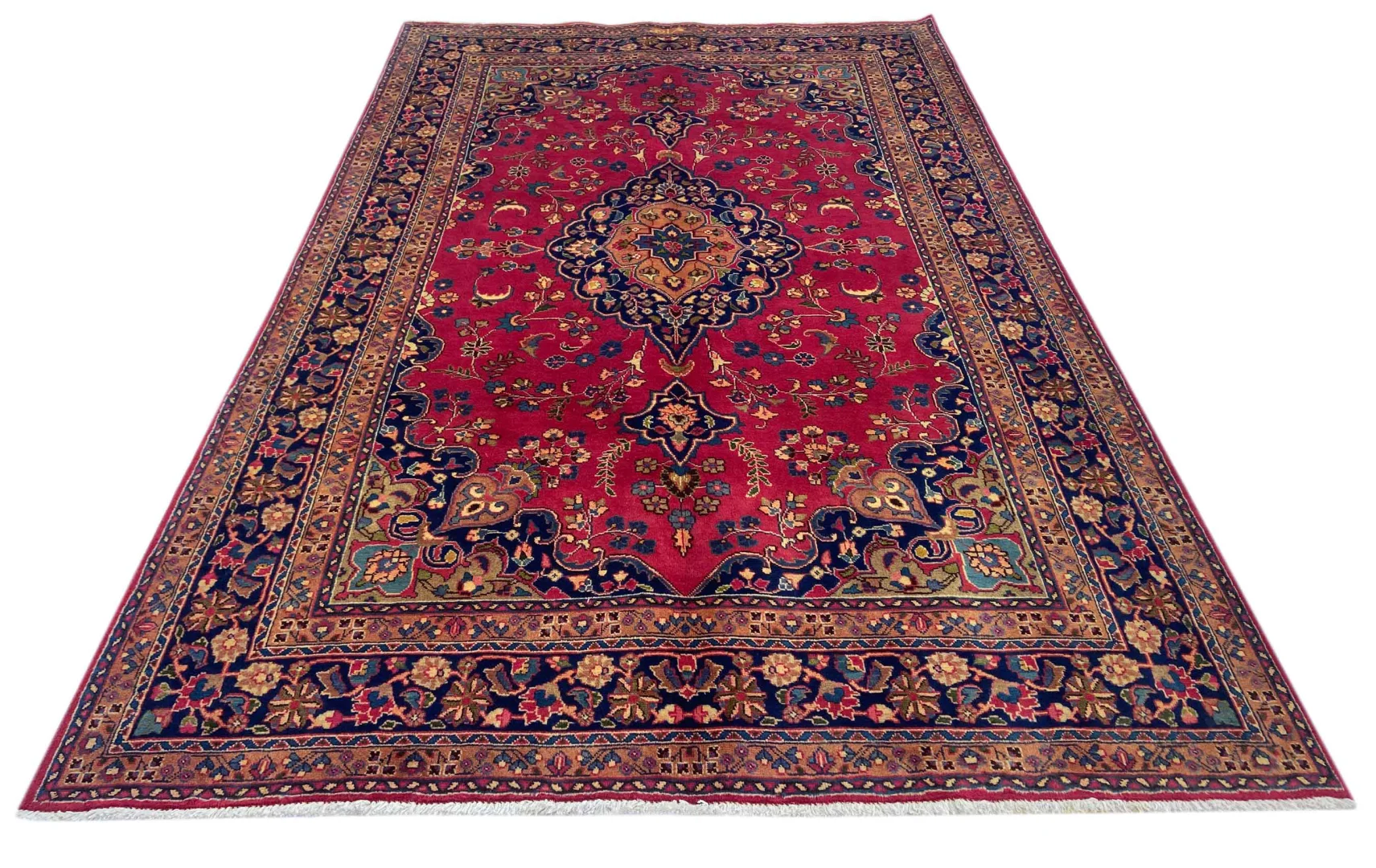 Maschhad Perserteppich 300 x 196 cm - 200.000 Knoten/m² - Florales Muster, handgeknüpft