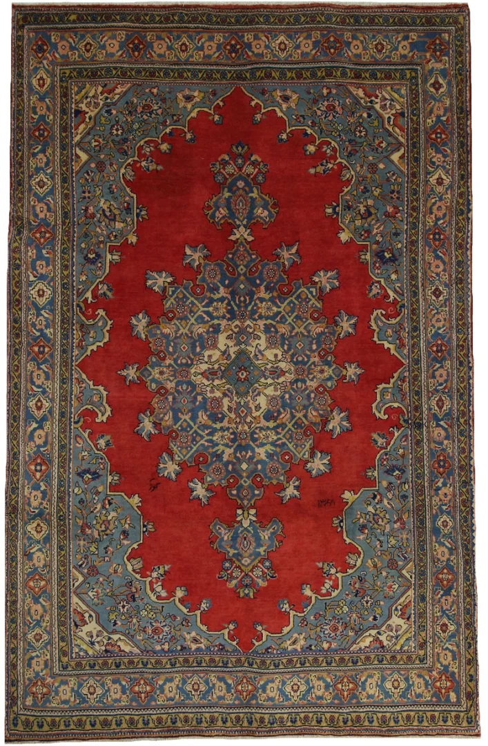 Hamadan Teppich 322 x 206 cm - 120.000 Knoten/m², hohe Vielfalt im Design, handgeknüpft, Perserteppich