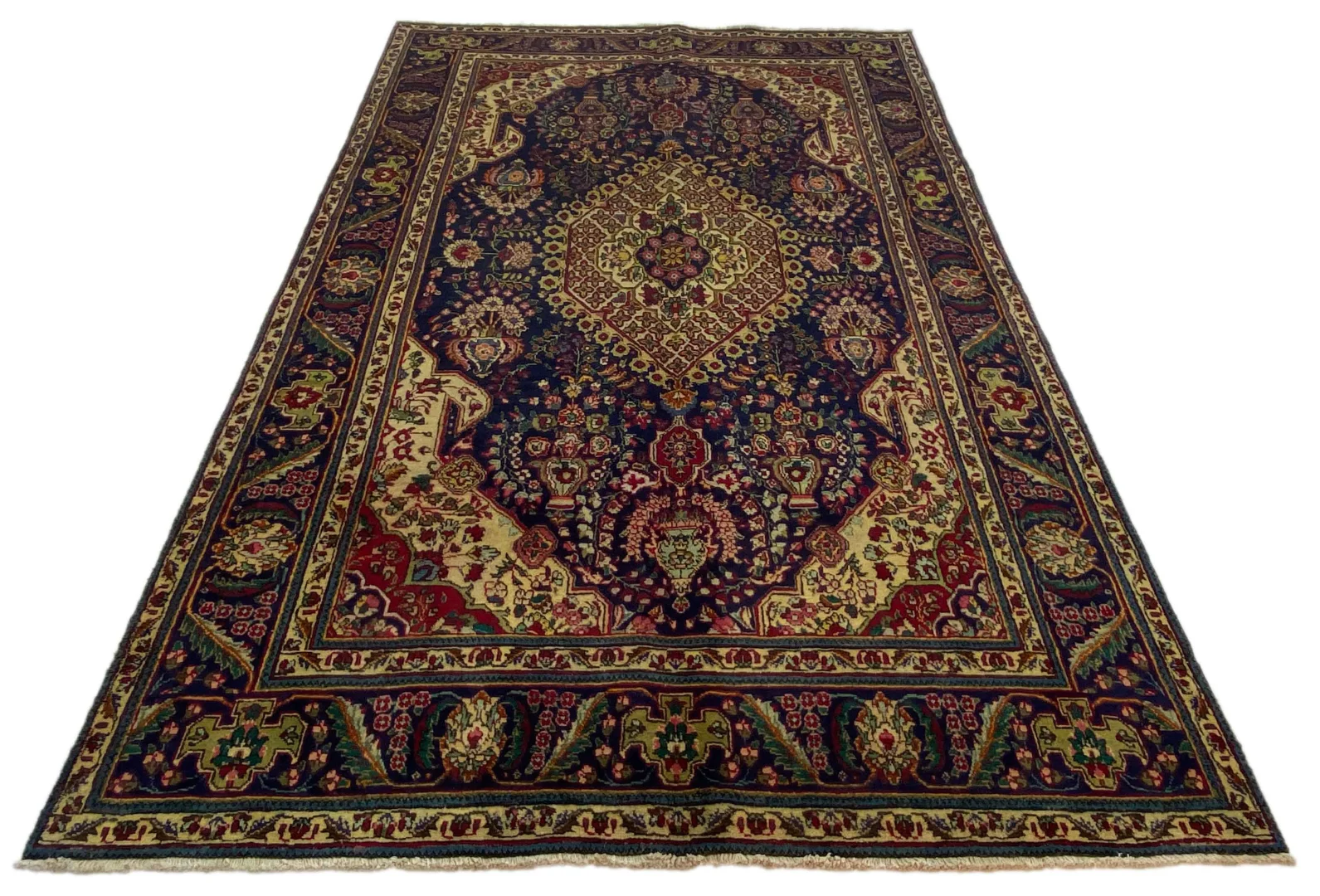 Perserteppich 325 x 206 cm - 180.000 / m², handgeknüpft, luxuriöser Seidenglanz